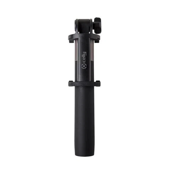 Celly CLICKMONOPOD Palo para Selfies Bluetooth, Palos Extensibles y Plegables hasta 60 cm con Control Remoto, Compatible con Smartphones Apple, Samsung, Xiaomi, Huawei