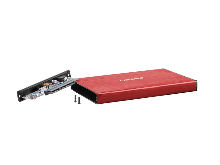 Natec Rhino GO Carcasa para disco duro/SSD 2,5'' SATA USB 3.0 Rojo