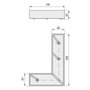 Q&Q Pata ABS Ella 200x130 H34 R9006 Izquierda