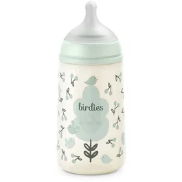 Suavinex AACJT20836 Biberón Birdies con Tetina SX Pro M 270 ml para Bebés de 3 a 6 Meses - Verde