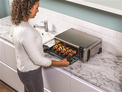 Ninja SP101EU Minihorno de Sobremesa 8 en 1 Vertical Compacto con Tecnología Digital Crisp y Aire Caliente - Ideal para Cocinas Pequeñas