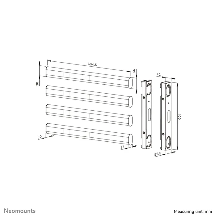Neomounts AFL55-975BL Kit de Extensión para Soporte de Televisor