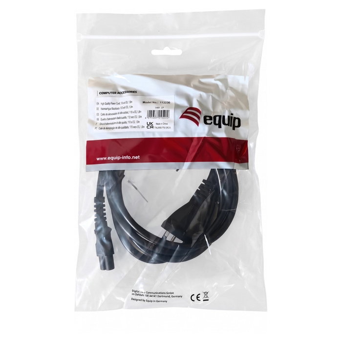 EQUIP Cable de alimentación T12 a C5 acoplador, 3 m, negro EQUIP Cable de alimentación T12 a C5 acoplador, 3 m, negro
