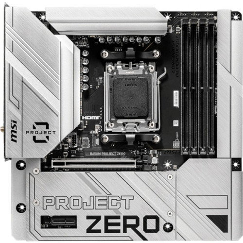 MSI B650M PROJECT ZERO Placa Base AMD AM5, DDR5, 256GB, Wi-Fi 6E, BT 5.3, Micro ATX