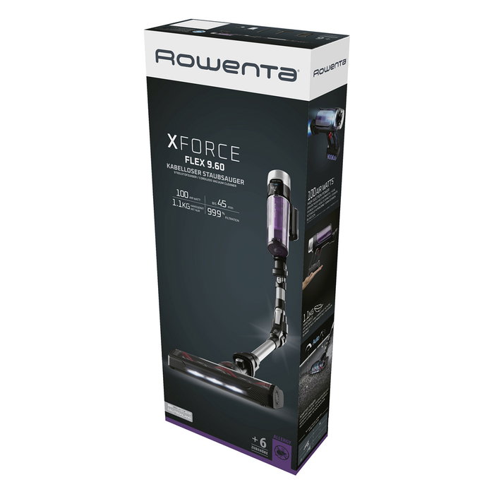 Rowenta X-Force Flex 9.60 Allergie Negro y Púrpura