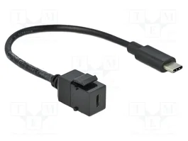 DeLOCK 86398 Módulo Keystone USB 5 Gbps de USB Type-C™ hembra a USB Type-C™ macho con cable 25 cm