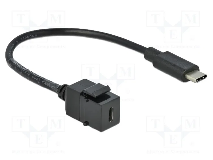 DeLOCK 86398 Módulo Keystone USB 5 Gbps de USB Type-C™ hembra a USB Type-C™ macho con cable 25 cm