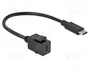 DeLOCK 86398 Módulo Keystone USB 5 Gbps de USB Type-C™ hembra a USB Type-C™ macho con cable 25 cm