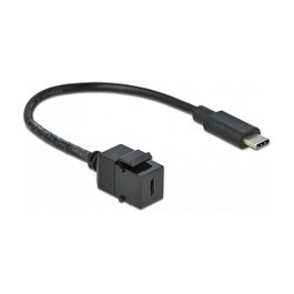 DeLOCK Módulo Keystone USB 5 Gbps Type-C™ hembra a USB Type-C™ macho con cable 25 cm