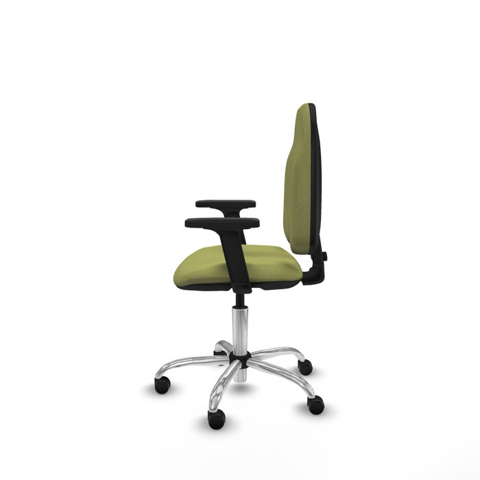 PIQUERAS Y CRESPO Silla de oficina Algarra Verde oliva con Brazos 2D y Base cromada