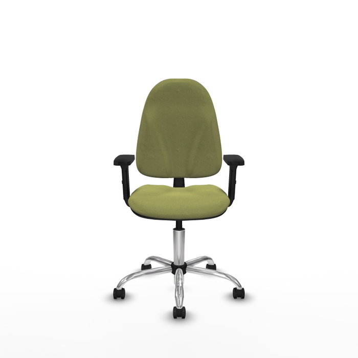 PIQUERAS Y CRESPO Silla de oficina Algarra Verde oliva con Brazos 2D y Base cromada