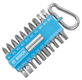 BOSCH Set de 20 Puntas de Atornillar con Adaptador y Llavero