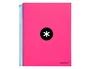 Antartik Cuaderno Espiral A4 Micro Antartik Tapa Forrada 120 Hojas 90 Gr Liso Con Bandas 4 Taladros Rosa Fluor