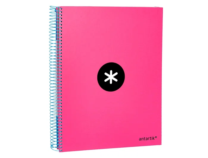 Antartik Cuaderno Espiral A4 Micro Antartik Tapa Forrada 120 Hojas 90 Gr Liso Con Bandas 4 Taladros Rosa Fluor
