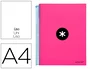 Antartik Cuaderno Espiral A4 Micro Antartik Tapa Forrada 120 Hojas 90 Gr Liso Con Bandas 4 Taladros Rosa Fluor