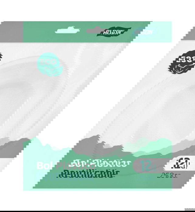 Algon Set 12 Bols Econo Plástico 250cc (12 cm x 5 cm x 12 cm) (24 Unidades)