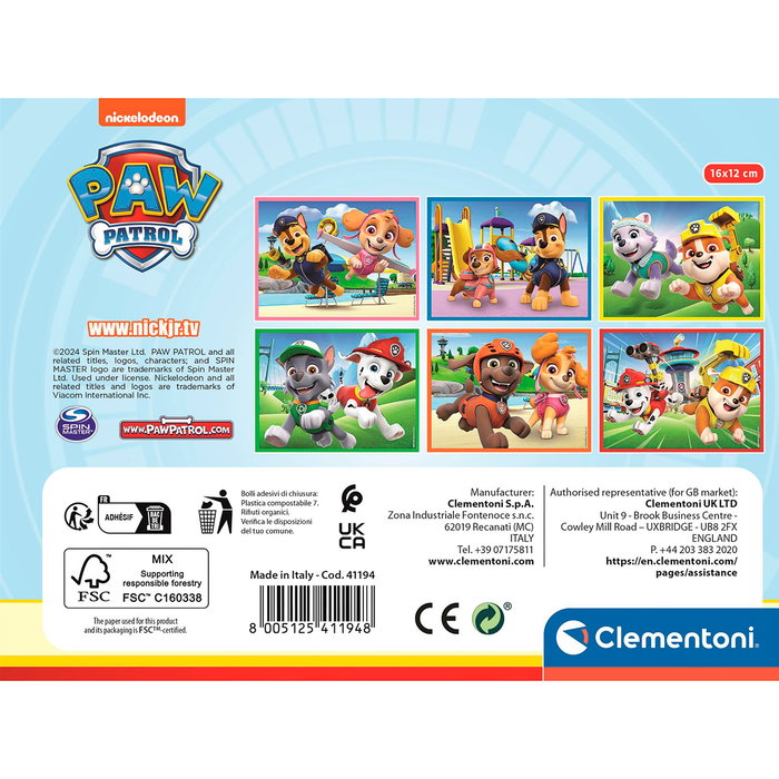 Clementoni Puzzle de Cubos Paw Patrol 12 piezas
