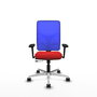 PIQUERAS Y CRESPO Silla de oficina Motilla con mecanismo Sincro/Traslack, Rojo y Azul