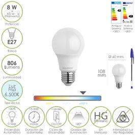 MAURER Bombilla LED Estándar E27 8W 6500K