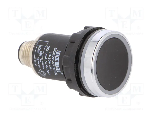 EMAS SCB Interruptor Capacitivo 22mm Negro y Plateado