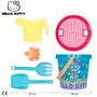 Sanrio Set Playa Hello Kitty 7 Piezas Cubo Toalla Bolsa +18 Meses 70x140cm