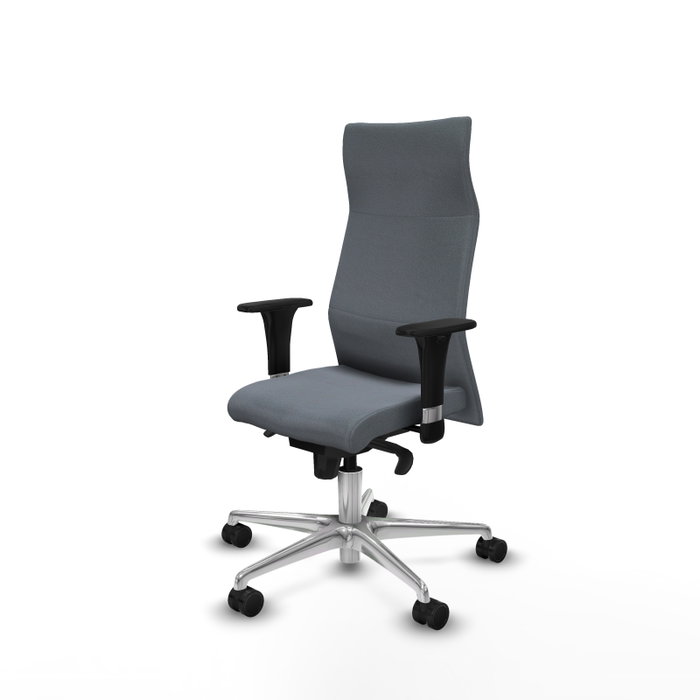 PIQUERAS Y CRESPO Sillón Albacete Gris con Mecanismo Sincro y Base de Aluminio