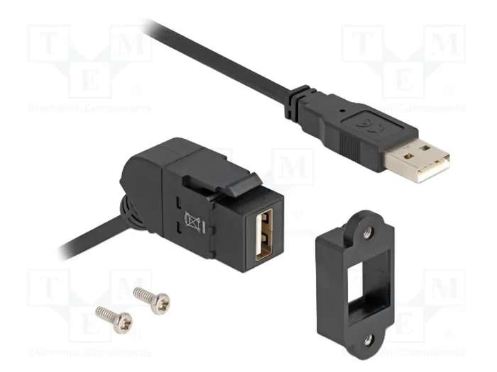 DeLOCK 67151 Módulo Keystone USB 2.0 Tipo-A Hembra 45° a Tipo-A Macho con Cable 30 cm DeLOCK 67151 Módulo Keystone USB 2.0 Tipo-A Hembra 45° a Tipo-A Macho con Cable 30 cm