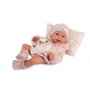 Muñecas Antonio Juan Muñeca Recién Nacida Pipa Invierno 33392, 42 cm, Relleno de Bolitas, Viste de Rosa con Pelele y Gorro, Idiomas: Español, English, Francés, Alemán, Portugués