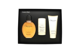Calvin Klein Obsession Gift Set 125ml EDT + 75ml Aftershave Balm + 75g Deodorant Stick