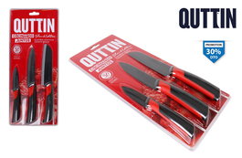 Quttin Set Cuchillos Cerámicos Negros Piezas 7.5 cm, 12.5 cm, 12 cm (4 Cajas)