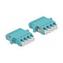 DeLOCK Acoplador de Fibra Óptica LC Quad Hembra a LC Quad Hembra Multimodo Azul Claro