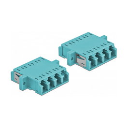 DeLOCK Acoplador de Fibra Óptica LC Quad Hembra a LC Quad Hembra Multimodo Azul Claro