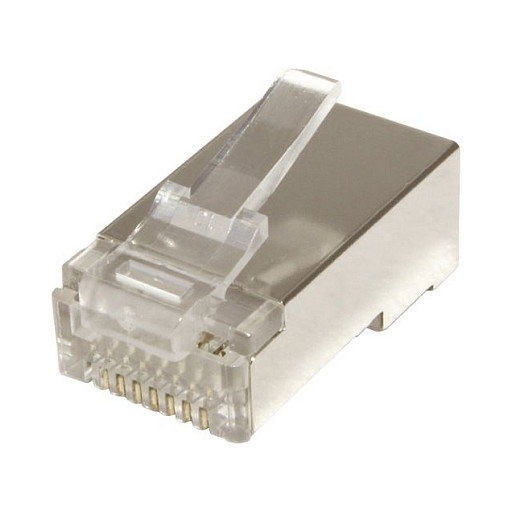 VALUE RJ-45 Modular Plug Conector, Cat.6/6A Blindado (Geschirmt), Metálico Transparente, Paquete de 100 Piezas (21.99.3065)