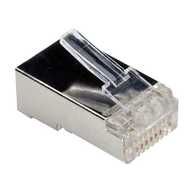 VALUE RJ-45 Modular Plug Conector, Cat.6/6A Blindado (Geschirmt), Metálico Transparente, Paquete de 100 Piezas (21.99.3065)