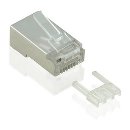 VALUE RJ-45 Modular Plug Conector, Cat.6/6A Blindado (Geschirmt), Metálico Transparente, Paquete de 100 Piezas (21.99.3065)