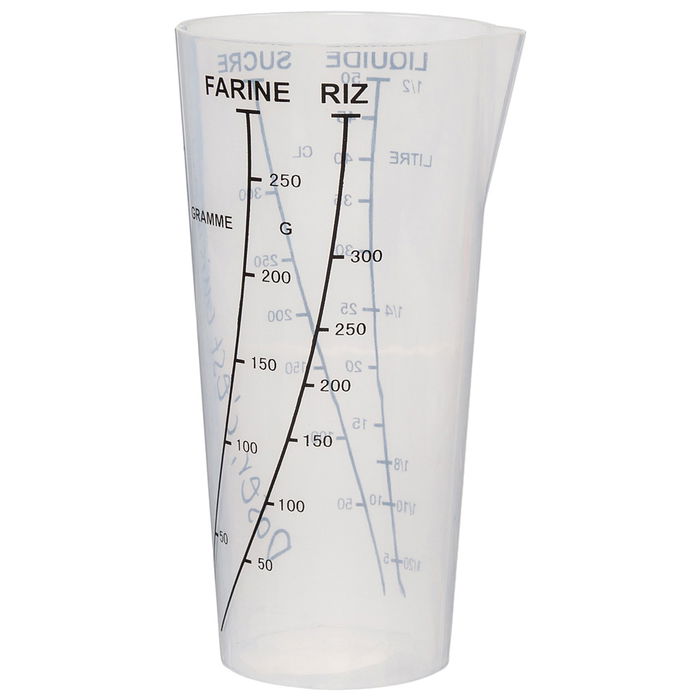 Lily Cook Vaso Medidor Translúcido con Pico Vertedor para Medir Ingredientes, Colores Surtidos, 8.5x8x16.2 cm