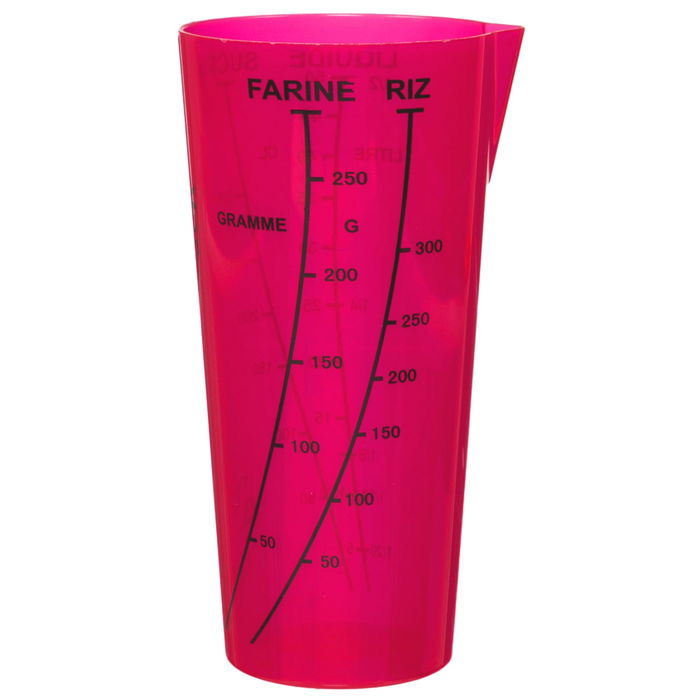 Lily Cook Vaso Medidor Translúcido con Pico Vertedor para Medir Ingredientes, Colores Surtidos, 8.5x8x16.2 cm