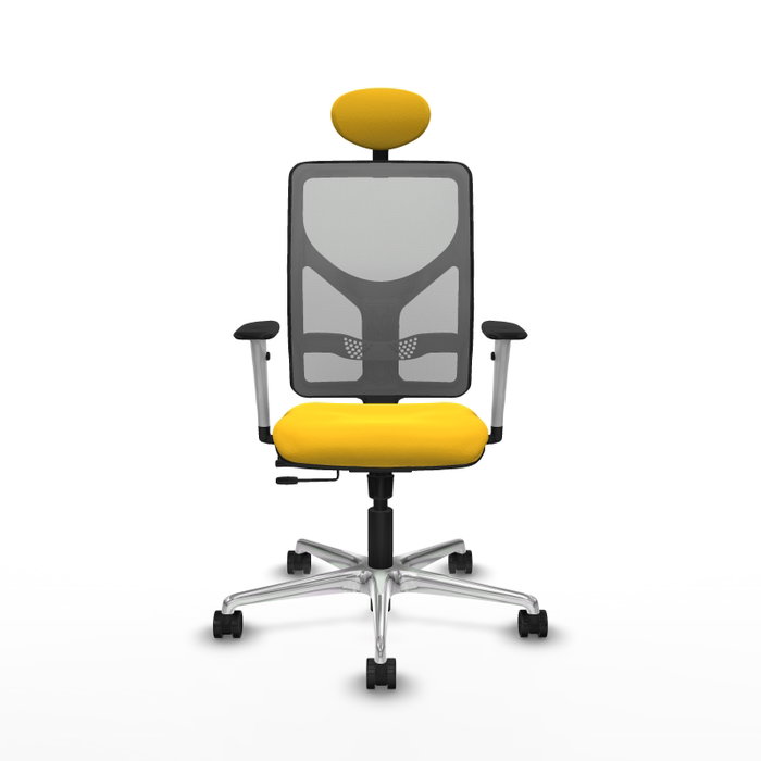 PIQUERAS Y CRESPO Silla de oficina Motilla con mecanismo Sincro/Traslack, Similpiel Amarillo y Malla Gris PIQUERAS Y CRESPO Silla de oficina Motilla con mecanismo Sincro/Traslack, Similpiel Amarillo y Malla Gris
