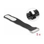DeLOCK Brida autoadherente con lazo y campo de etiquetado 127 x 20 mm Negro, 5 piezas