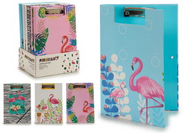 Pincello Carpeta con Pinza y Goma A4 Flamencos Surtidos 32 x 23 x 2 cm (Set de 36)