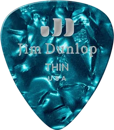 Dunlop Pack 72 Púas Genuine Celluloid Classic Turquesa - Thin
