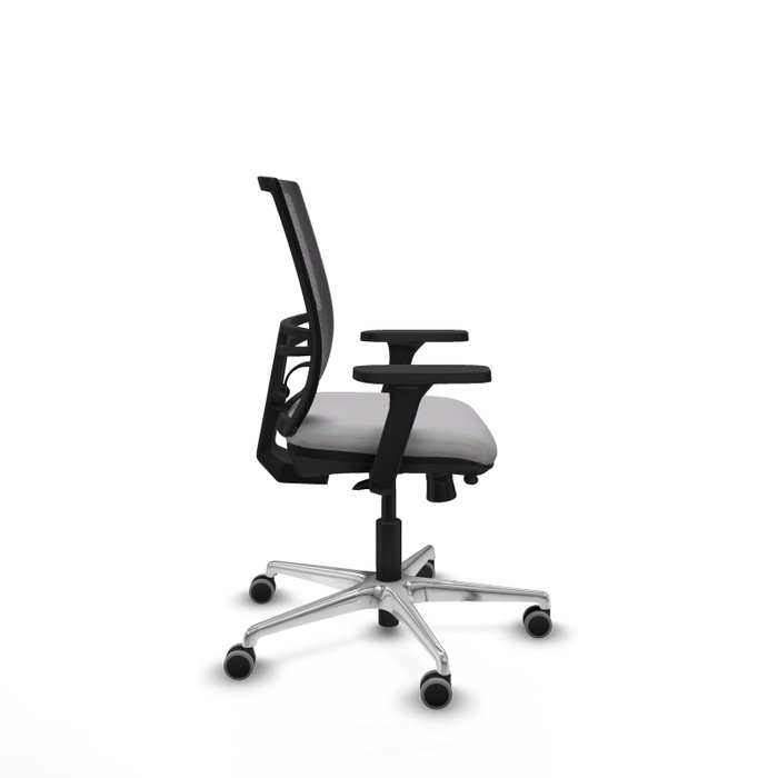 PIQUERAS Y CRESPO Silla de oficina Yunquera con mecanismo Sincro/Traslack, Gris claro y Negro