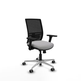 PIQUERAS Y CRESPO Silla de oficina Yunquera con mecanismo Sincro/Traslack, Gris claro y Negro