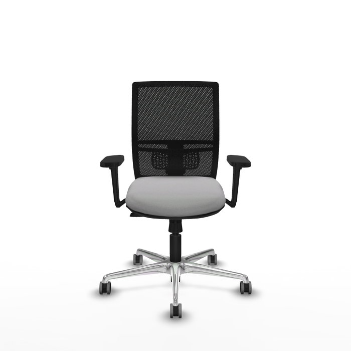 PIQUERAS Y CRESPO Silla de oficina Yunquera con mecanismo Sincro/Traslack, Gris claro y Negro