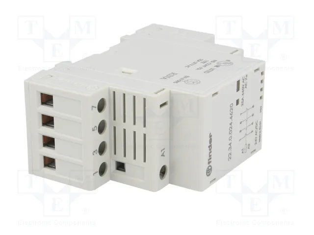FINDER Contactor 4-polar de instalación 25A 24VAC/24VDC Serie 22