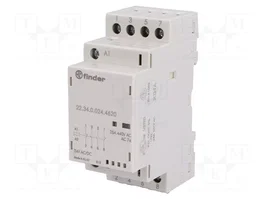 FINDER Contactor 4-polar de instalación 25A 24VAC/24VDC Serie 22