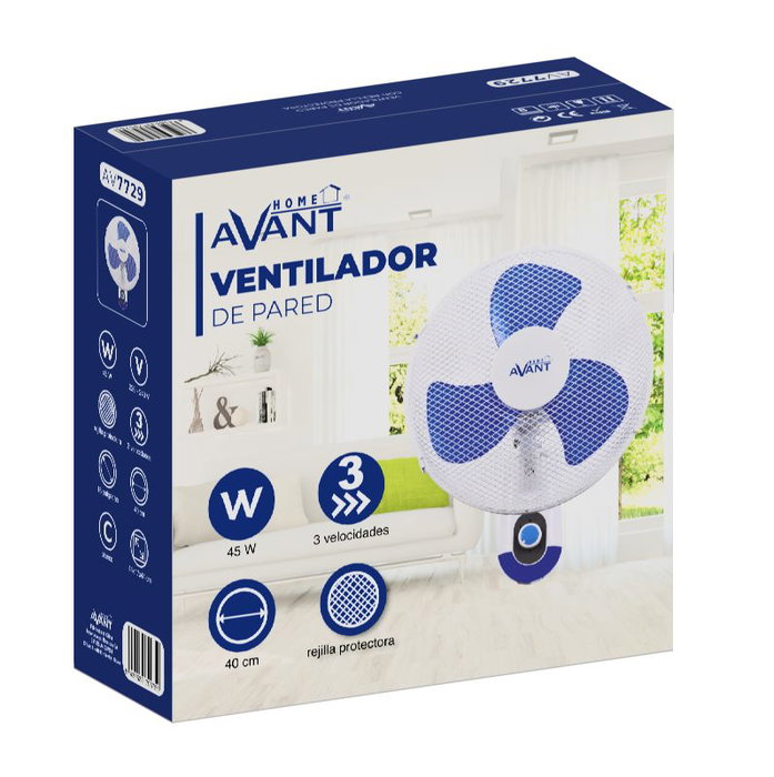 Avant Ventilador de Pared, 45 W, 40 cm de Diámetro