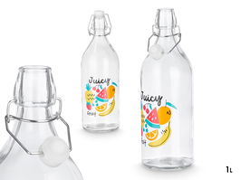 Vivalto Botella Juicy Fruit 1L Transparente 9x28x9cm (Set de 18)