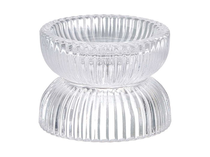 Giftdecor Portavela de Cristal Transparente, Cuenco Doble, Dimensiones 8x6x8 cm (Set de 24) Giftdecor Portavela de Cristal Transparente, Cuenco Doble, Dimensiones 8x6x8 cm (Set de 24)