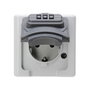 Kopp Base Fija 2P+T Tipo F Superficie Gris 16A 250V~ IP44 Con Cerradura